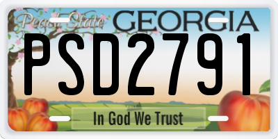 GA license plate PSD2791