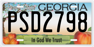 GA license plate PSD2798