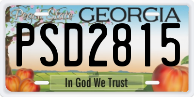 GA license plate PSD2815