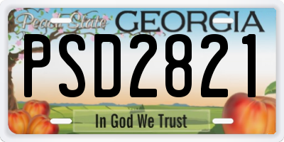 GA license plate PSD2821