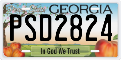 GA license plate PSD2824