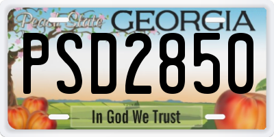 GA license plate PSD2850