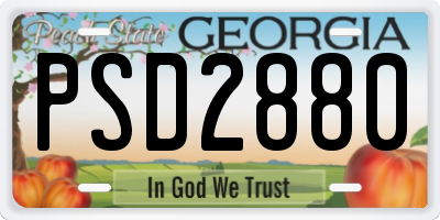 GA license plate PSD2880