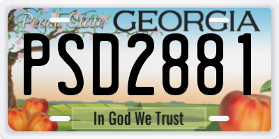 GA license plate PSD2881