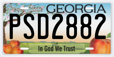 GA license plate PSD2882