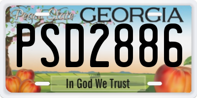 GA license plate PSD2886