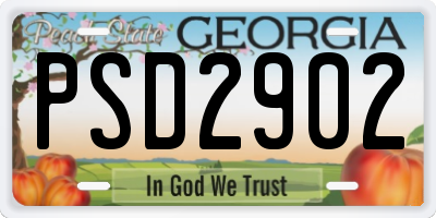 GA license plate PSD2902