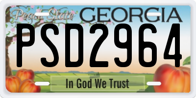 GA license plate PSD2964