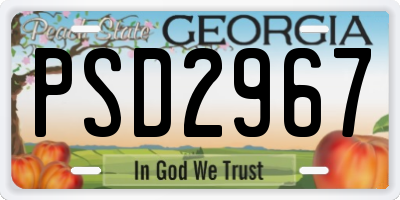GA license plate PSD2967