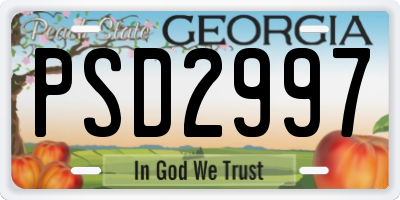 GA license plate PSD2997