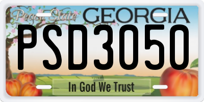 GA license plate PSD3050