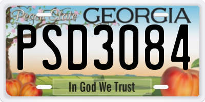 GA license plate PSD3084