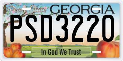 GA license plate PSD3220