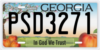 GA license plate PSD3271