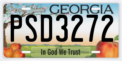 GA license plate PSD3272