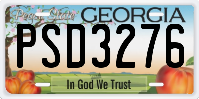 GA license plate PSD3276