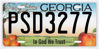 GA license plate PSD3277