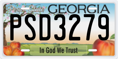GA license plate PSD3279