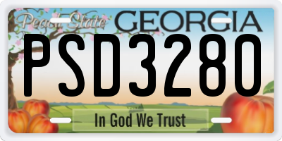 GA license plate PSD3280