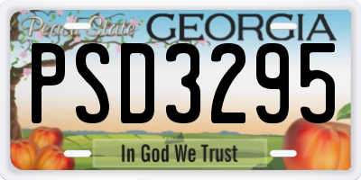 GA license plate PSD3295