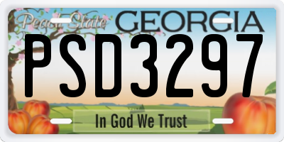 GA license plate PSD3297