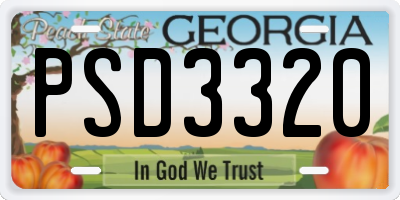 GA license plate PSD3320