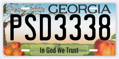 GA license plate PSD3338