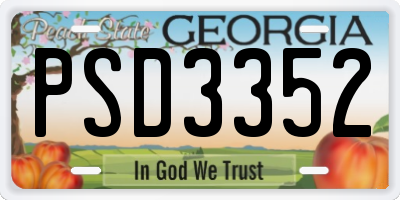GA license plate PSD3352