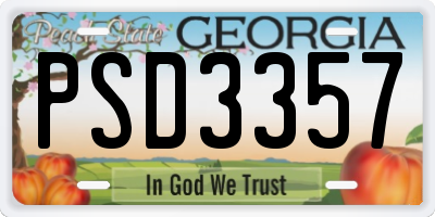 GA license plate PSD3357