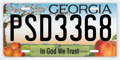 GA license plate PSD3368
