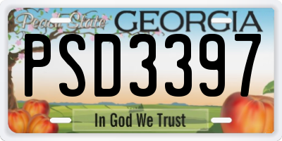 GA license plate PSD3397