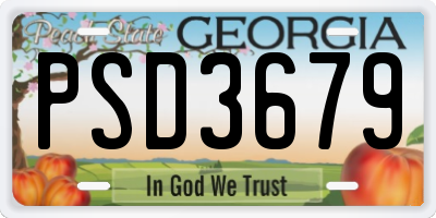 GA license plate PSD3679
