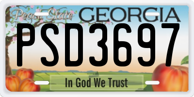 GA license plate PSD3697