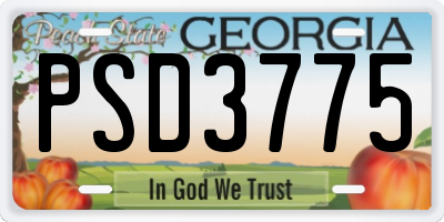 GA license plate PSD3775