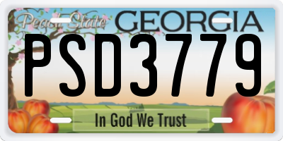 GA license plate PSD3779