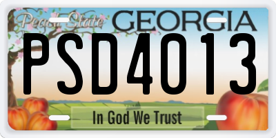 GA license plate PSD4013