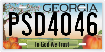 GA license plate PSD4046