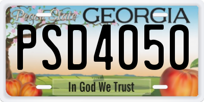 GA license plate PSD4050
