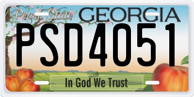 GA license plate PSD4051