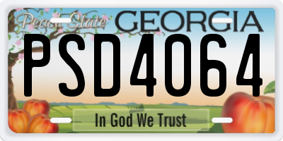 GA license plate PSD4064