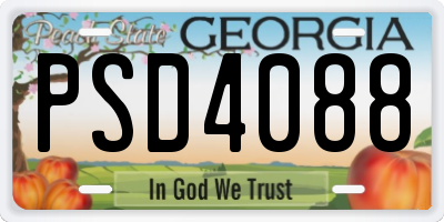 GA license plate PSD4088