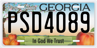 GA license plate PSD4089