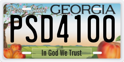 GA license plate PSD4100