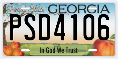 GA license plate PSD4106