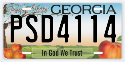 GA license plate PSD4114