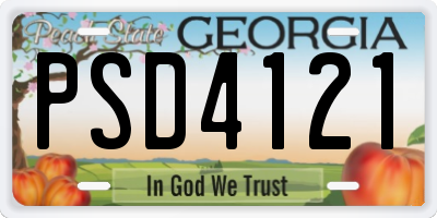 GA license plate PSD4121