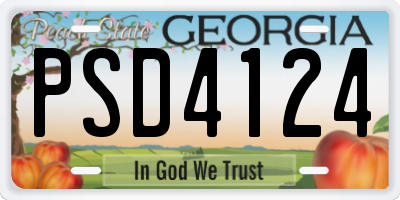 GA license plate PSD4124