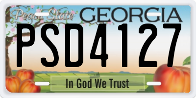 GA license plate PSD4127