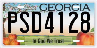 GA license plate PSD4128