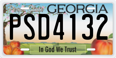 GA license plate PSD4132